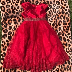 GIRLS RED HOLIDAY DRESS SIZE 6/6X